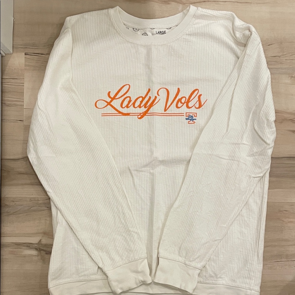Lady Vols Pressbox Off-White Corded Longsleeve Shirt